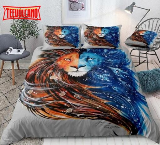 Ice Fire Lion Bed Sheets Duvet Cover Bedding Sets