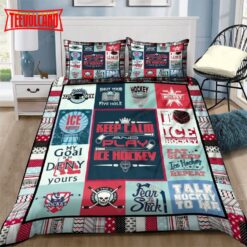 Ice Hockey Keep Calm And Play Ice Hockey Duvet Cover Bedding Sets