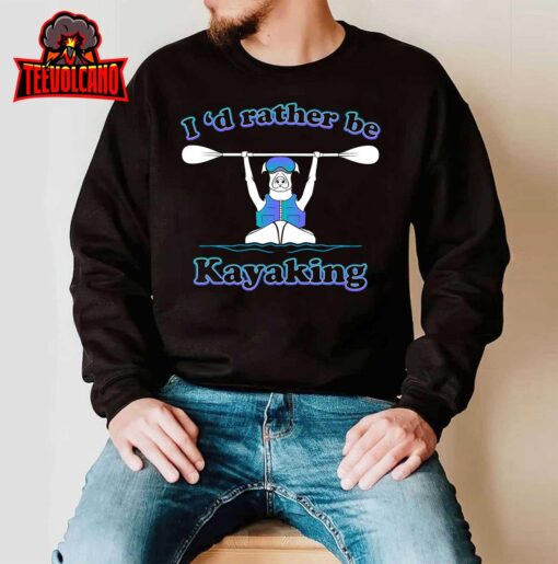 I’d Rather Be Kayaking With Dog Funny Dog Kayak Graphic T-Shirt