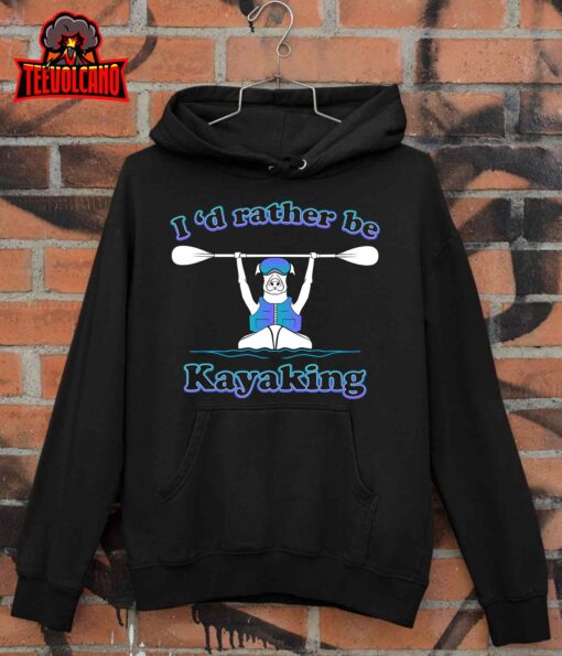 I’d Rather Be Kayaking With Dog Funny Dog Kayak Graphic T-Shirt