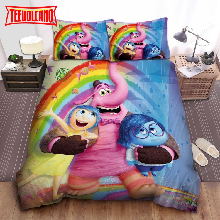Inside Out Joy Sadness And Bing Bong Playing Together Bedding Sets