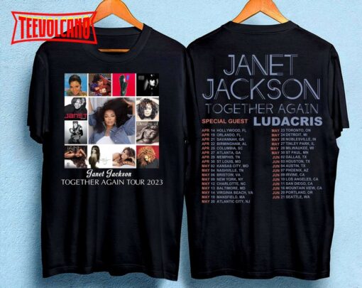 Janet Jackson Together Again Tour 2023 Double Side T-Shirt