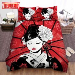 Japan Art Geisha Bed Sheets Duvet Cover Bedding Sets