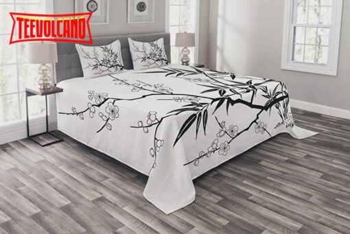 Japanese Cherry Blossoms Tree Branches Duvet Cover Bedding Sets