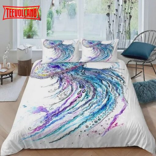 Jellyfish Watercolor Marine Life Pattern Duvet Cover Bedding Sets