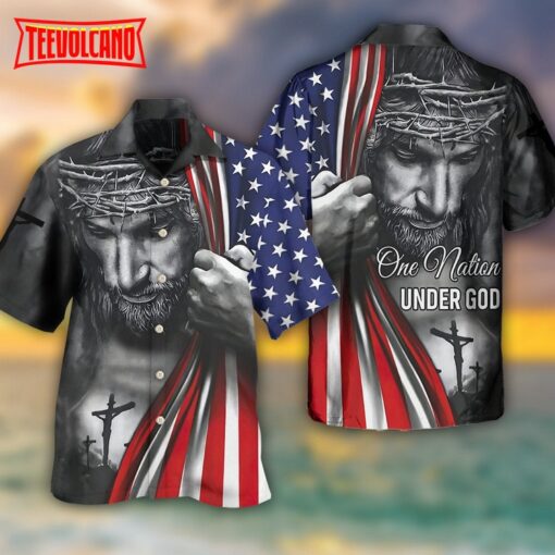 Jesus America One Nation Under God Hawaiian Shirt