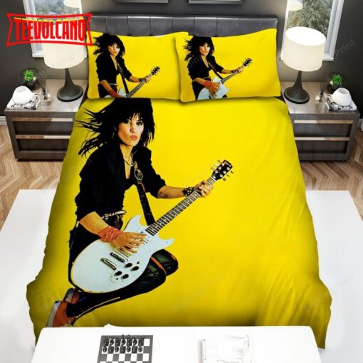 Joan Jett Jumping Yellow Background Duvet Cover Bedding Sets