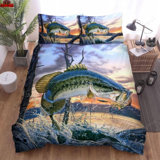 Jumping Fish And Tree Wallpaper Duvet Cover Bedding Sets