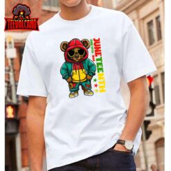 Juneteenth Black Mens Hip Hop Teddy Bear African American Unisex T-Shirt