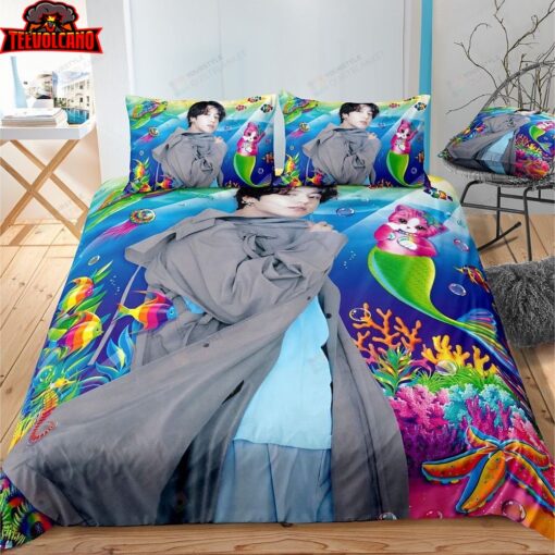 Jungkook BTS Kpop Boygroup With Ocean Background Duvet Cover Bedding Sets