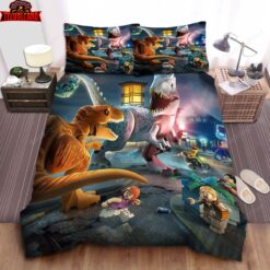 Jurassic Park &amp The Lego Crossover Duvet Cover Bedding Sets