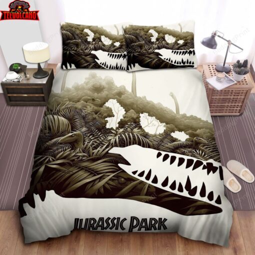 Jurassic Park Dinosaur Head Digital Artwork Duvet Cover Bedding Sets