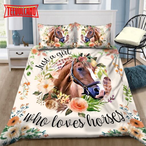 Just A Girl Who Loves Horses Bed Sheets Duvet Cover Bedding Sets