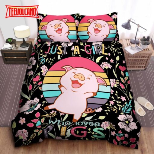 Just A Girl Who Loves Pigs Duvet Cover Bedding Sets