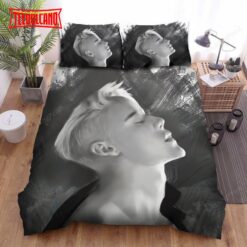 Justin Bieber Black And White Portrait Painting Duvet Cover Bedding Sets