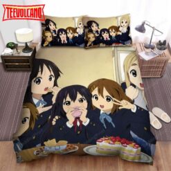 K-On, Taken A Photo Bed Sheets Spread Duvet Cover Bedding Sets