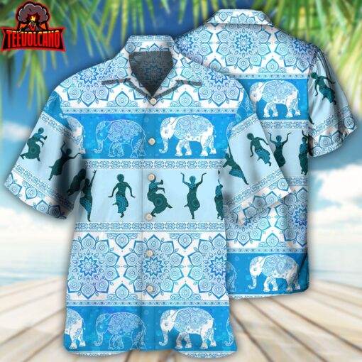 Kathak Elephant Pattern Hawaiian Shirt