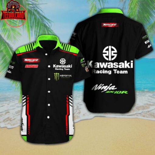 Kawasaki Ninja ZX-10R Racing Team Hawaiian Shirt and Shorts