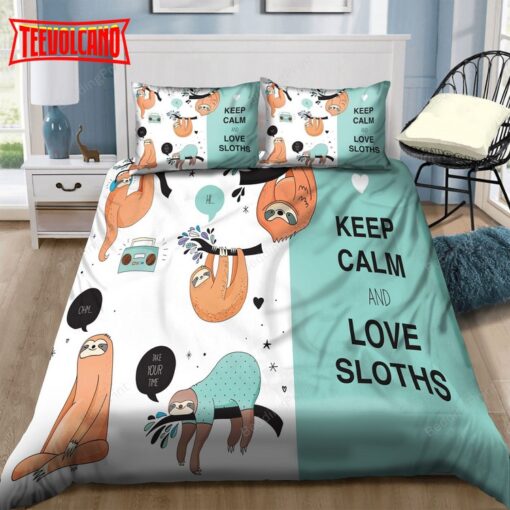 Keep Calm And Love Sloths Duvet Cover Bedding Sets
