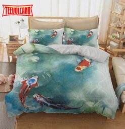 Koi Fish Japanese Symbol In The Pond Duvet Cover Bedding Sets