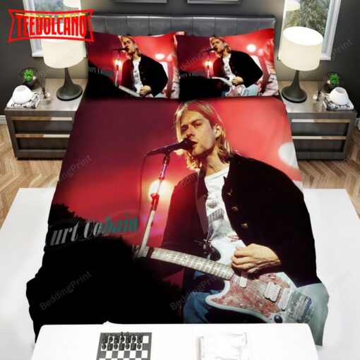 Kurt Cobain Performing Wallpaper Duvet Cover Bedding Sets