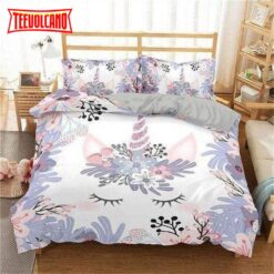 Lavender Floral Unicorn Duvet Cover Bedding Sets