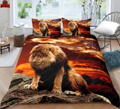 Lion Animal Sky Fire Duvet Cover Bedding Sets