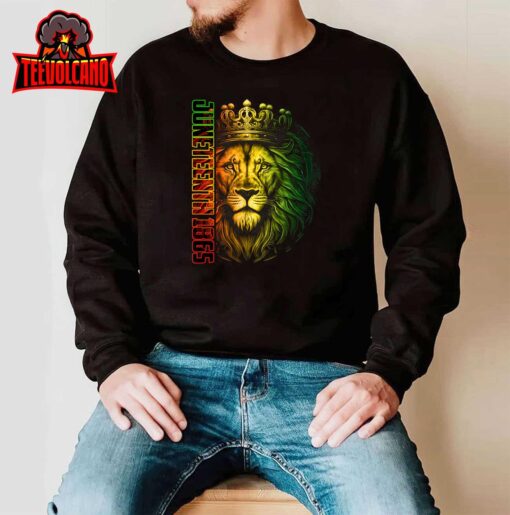 Lion Juneteenth African American Freedom Black History T-Shirt