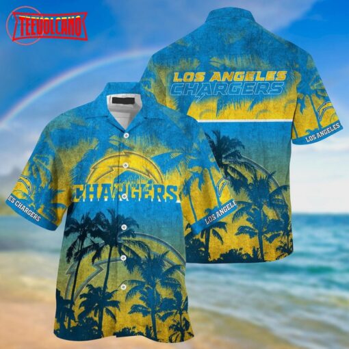 Los Angeles Chargers Palm Hawaiian Shirt