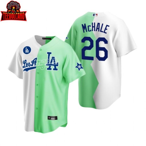 Los Angeles Dodgers Joel McHale White Green 2022 All-Star Celebrity Softball Split Jersey