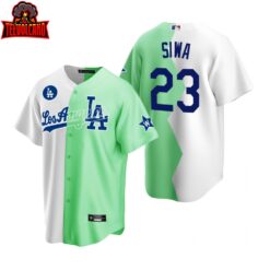 Los Angeles Dodgers JoJo Siwa White Green 2022 All-Star Celebrity Softball Split Jersey