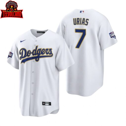 Los Angeles Dodgers Julio Urias White 2021 Gold Program Replica Jersey