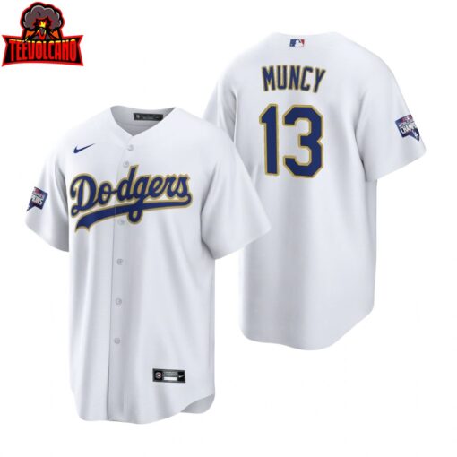 Los Angeles Dodgers Max Muncy White Gold 2021 Gold Program Replica Jersey