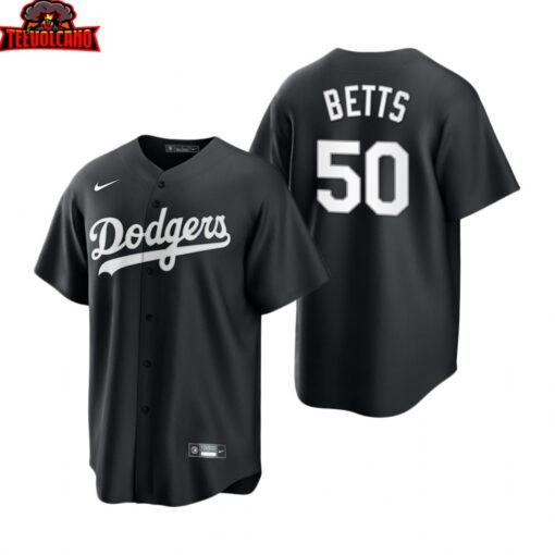 Los Angeles Dodgers Mookie Betts Black White Replica Jersey