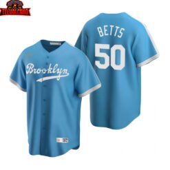 Los Angeles Dodgers Mookie Betts Light Blue Cooperstown Alternate Jersey