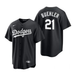 Los Angeles Dodgers Walker Buehler Black White Replica Jersey