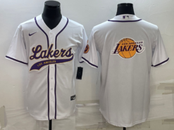 Los Angeles Dodgers X Lakers White Team Logo Edition Replica Baseball Jersey