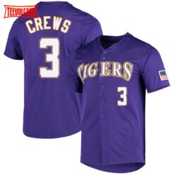 LSU Tigers Dylan Crews Purple College Baseball Jersey