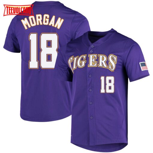 LSU Tigers Tre Morgan Purple College Baseball Jersey