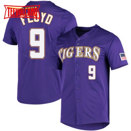 LSU Tigers Ty Floyd Replica White Purple Baseball Jersey