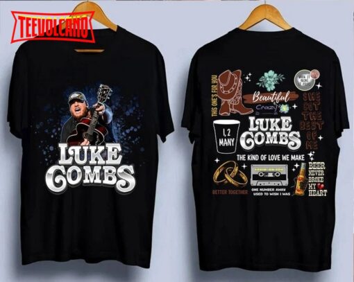 Luke Combs 2023 World Tour Double Side T-Shirt, Luke Combs Bullhead Shirt