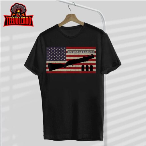 M79 Grenade Launcher Diagram American Flag T-Shirt