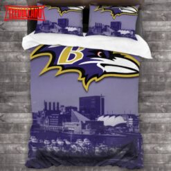 Machine Washable Baltimore Ravens Logo Bedding Sets