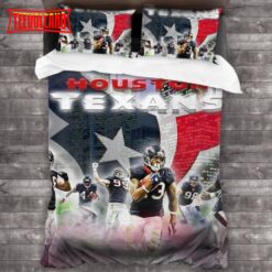 Machine Washable NFL Houston Texans Logo Duvet Cover Bedding Sets