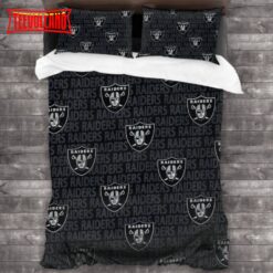 Machine Washable NFL Las Vegas Raiders Logo Duvet Cover Bedding Sets