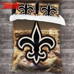 Machine Washable NFL New Orleans Saints Logo Duvet Cover Bedding Sets