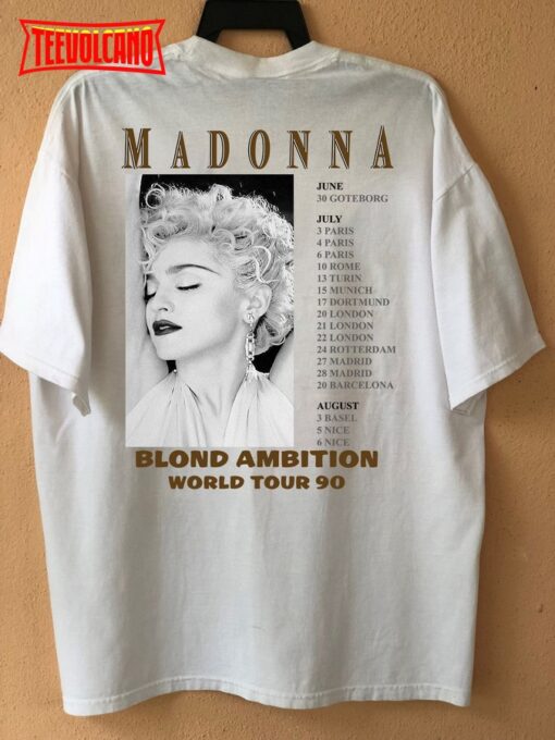 Madonna Blond Ambition World Tour 90 Double Side Shirt