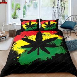 Marijuana Leaf Botanical Weed Hemp Duvet Cover Bedding Sets