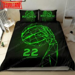 Matthew 22 Fans Basketball Green Neon Ball Sport 2 Duvet Cover Bedding Sets