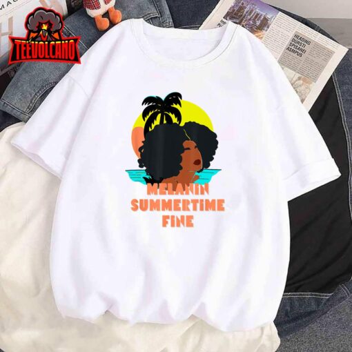 Melanin Summertime Fine Afro Love Women T-Shirt